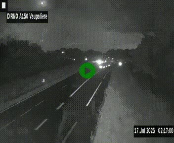 Webcam autoroute A150 à hauteur de La Vaupalière en périphérie de Rouen. Vue orientée vers Rouen