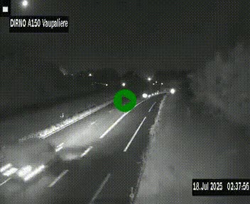 Webcam autoroute A150 à hauteur de La Vaupalière en périphérie de Rouen. Vue orientée vers Rouen