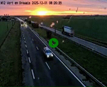Webcam à hauteur de Vert-en-Drouais sur la N12, en périphérie de Dreux. Vue orientée vers Alençon