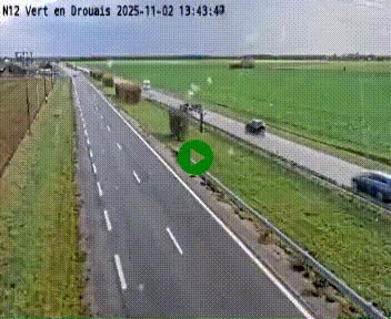 Webcam à hauteur de Vert-en-Drouais sur la N12, en périphérie de Dreux. Vue orientée vers Alençon