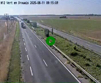 Webcam à hauteur de Vert-en-Drouais sur la N12, en périphérie de Dreux. Vue orientée vers Alençon