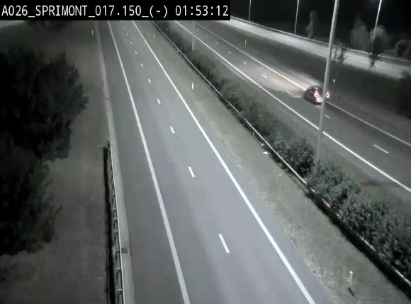Webcam E25 (A26) à hauteur de Sprimont en direction de Liège et en provenance de Bastogne
