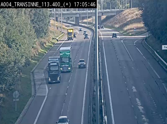 Webcam dans les Ardennes sur l'E411 à hauteur de Transinne. Vue orientée vers le sud de la Belgique