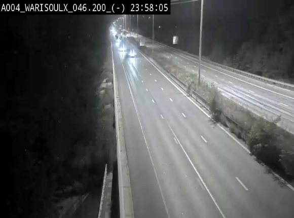 Webcam sur l'E411 à proximité de la jonction avec l'E42 à Warisoulx. Vue orientée vers le nord