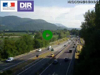 Caméra trafic à Meylan sur la Rocade-Sud de Grenoble en direction d'Aix-en-Provence