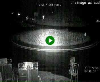 Webcam au nord d'Ax-les-Thermes au niveau de l'aire de chaînage de la N20. Vue orientée vers les Pyrénées, en direction de Pas de la Case