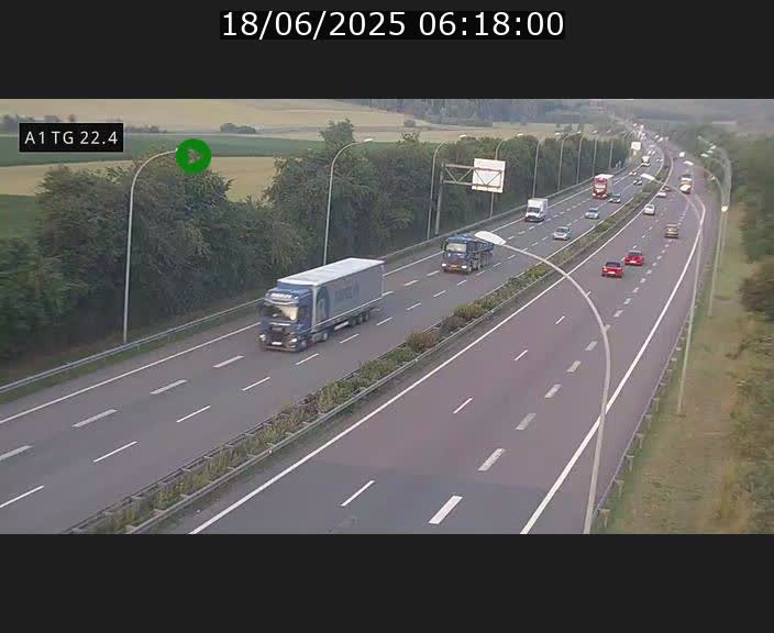 Traffic live webcam Luxembourg Flaxweiler - A1 direction Luxembourg - BK 22.4
