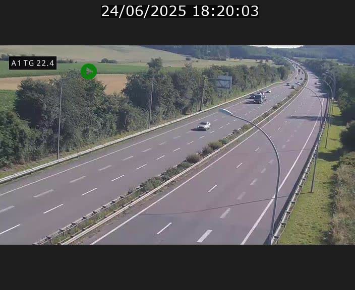 Traffic live webcam Luxembourg Flaxweiler - A1 direction Luxembourg - BK 22.4