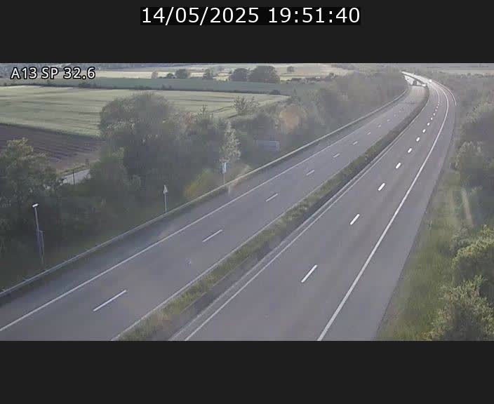 Webcam info trafic A13 à hauteur de Mondorf-les-bains. Vue orientée vers Altwies