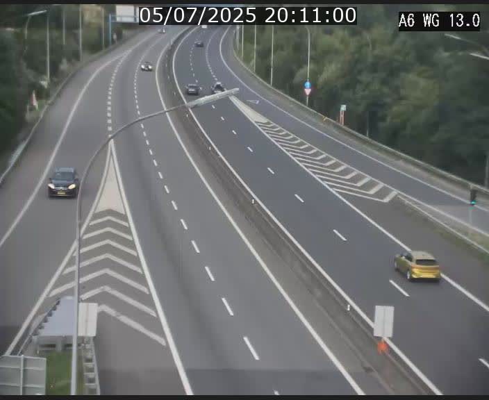 Traffic live webcam Luxembourg Mamer - A6 - BK 13 - direction Luxembourg/France/Allemagne