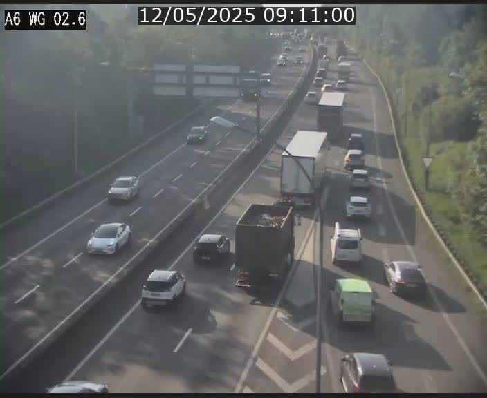 Traffic live webcam Luxembourg Croix de Cessange - A6 - BK 2.6 - direction France/Allemagne