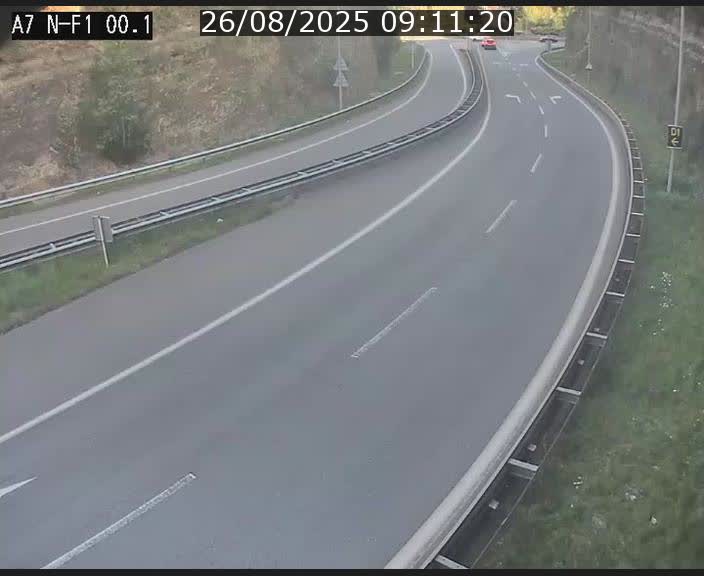 Webcam autoroute Luxembourg A7 située dans la sortie 1 Waldhof, vers la N11, avant le Tunnel Stafelter