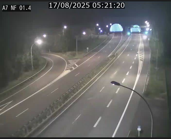 Caméra autoroute Luxembourg A7 - Echangeur Waldhaff - direction Tunnel Stafelter