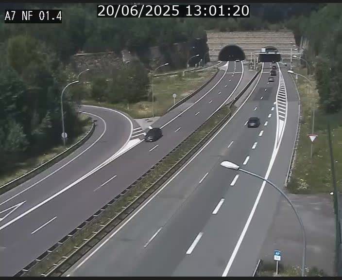 Caméra autoroute Luxembourg A7 - Echangeur Waldhaff - direction Tunnel Stafelter
