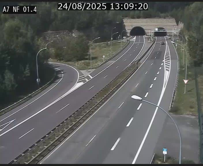 Caméra autoroute Luxembourg A7 - Echangeur Waldhaff - direction Tunnel Stafelter