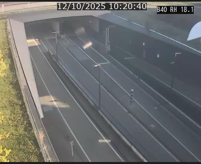 Webcam sur la route de contournement d'Esch-Belval avant le tunnel Central Gate au niveau de la porte de France et du radar fixe