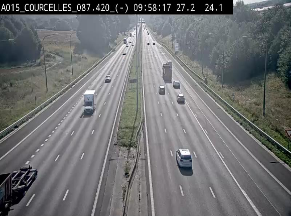 Webcam autoroute Belgique - Viesville - E42 direction Mons - BK 84.35