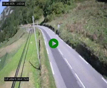 Webcam dans les Pyrénées Atlantique au niveau du col d'Urdos et du fort du Pourtalet sur la N134, en direction du Col et du tunnel du Somport, à 765 mètres d'altitude