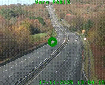 Caméra routière sur l'autoroute A20 à Bessines-sur-Gartempe. Vue orientée vers Paris