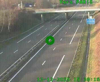 Caméra routière sur l'autoroute A20 au nord de Limoges, à la jonction avec la N520. Vue orientée vers Paris