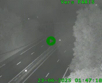 Caméra routière sur l'autoroute A20 au nord de Limoges, à la jonction avec la N520. Vue orientée vers Paris