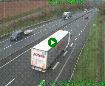 Caméra routière sur l'autoroute A20 à Saint-Hilaire-Bonneval, au sud de Limoges. Vue orientée vers Paris