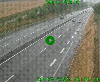 Caméra routière sur l'autoroute A20 à Saint-Hilaire-Bonneval, au sud de Limoges. Vue orientée vers Paris
