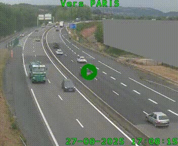 Caméra routière sur l'autoroute A20 à Brive-la-Gaillarde, à la jonction avec l'A89. Vue orientée vers Paris
