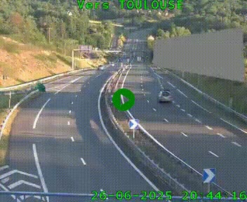 Caméra routière sur l'autoroute A20 à Noailles, en périphérie de Brive-la-Gaillarde. Vue orientée vers Toulouse
