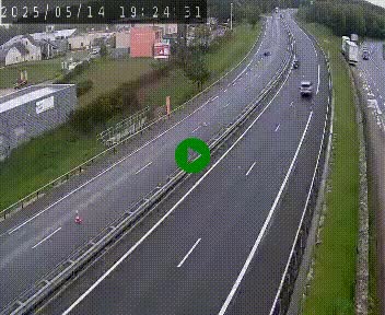 Caméra autoroute A75 à hauteur du col du rocher blanc en direction de Montpellier