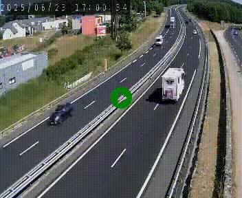 Caméra autoroute A75 à hauteur du col du rocher blanc en direction de Montpellier