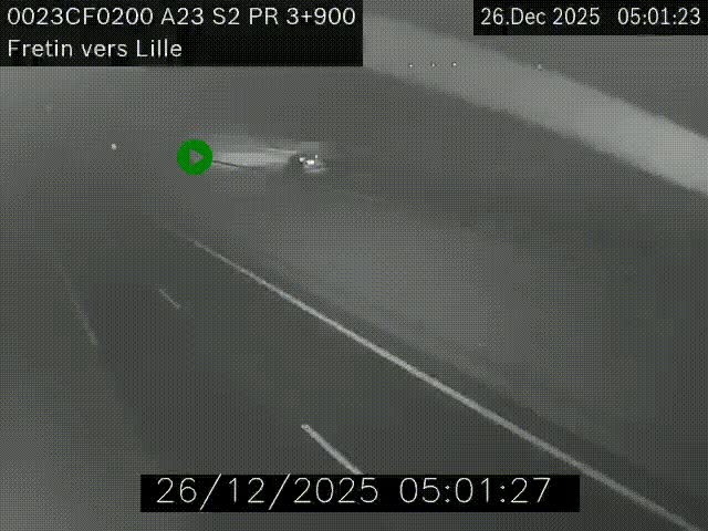 Webcam autoroute A23 à hauteur de Fretin. Vue orientée vers Lille