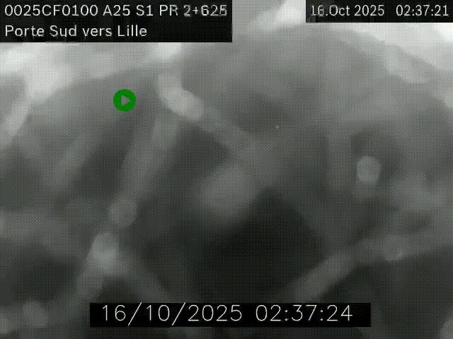 Webcam autoroute A25 sur le périphérique de Lille à hauteur de Lille-Sud et la sortie 3 Faches-Thumesnil. Vue orientée vers Lille-Centre.