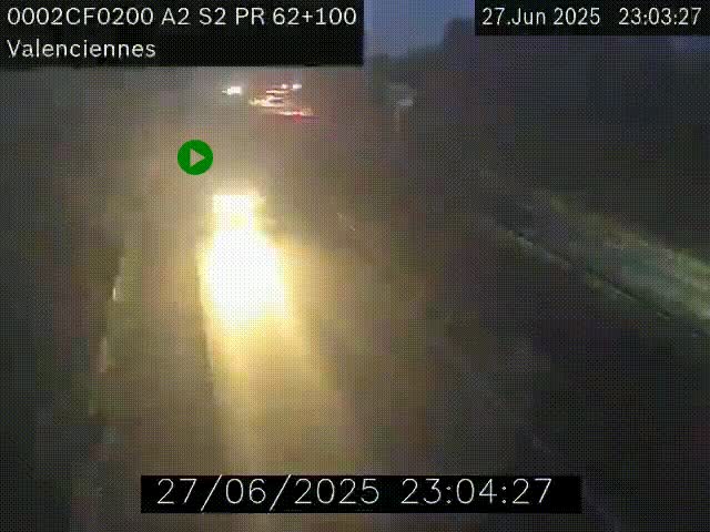 Webcam autoroute A2 à Valenciennes. Vue orientée vers Maubeuge et Mons (Belgique)
