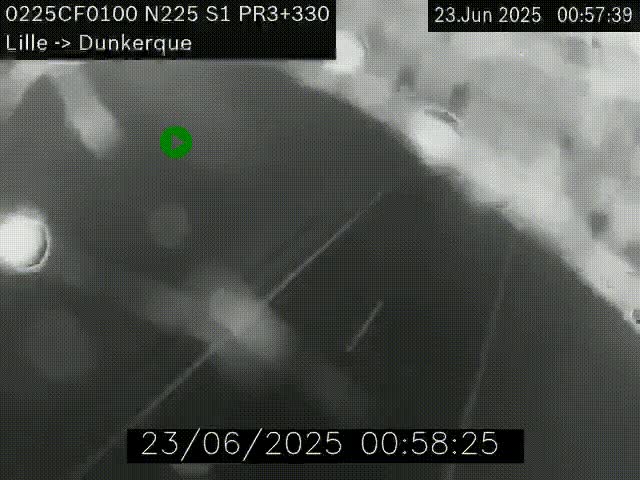 Webcam autoroute A25 (N225) à hauteur de Bergues (Bierne). Vue orientée vers Dunkerque.