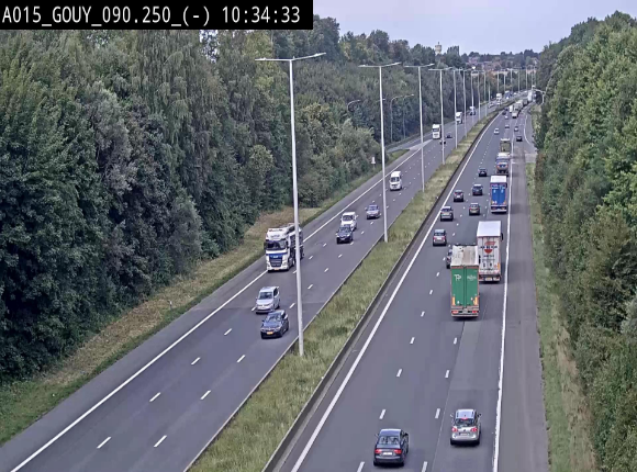 Webcam autoroute Belgique - Gouy-lez-piéton - E42 - BK 90.3