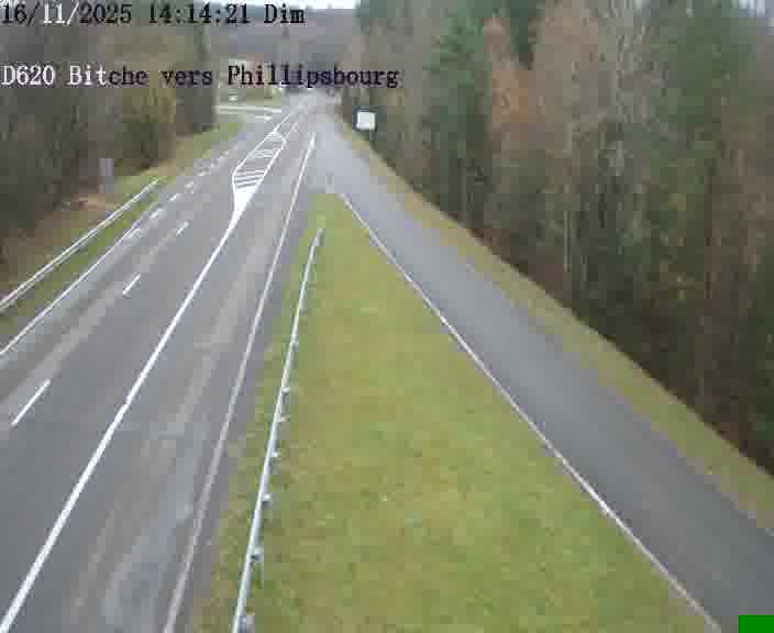 Webcam sur la D620, sur le contournement de Bitche. Vue orientée vers Philippsbourg