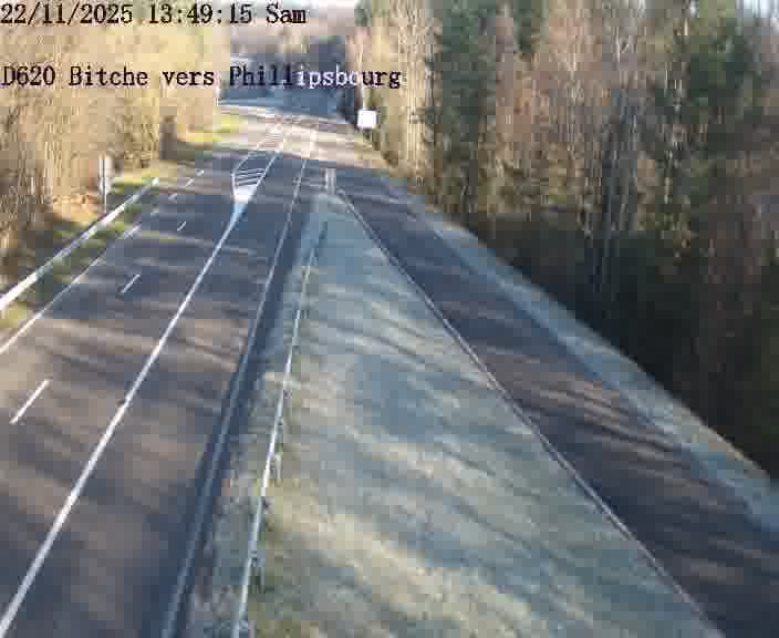 Webcam sur la D620, sur le contournement de Bitche. Vue orientée vers Philippsbourg