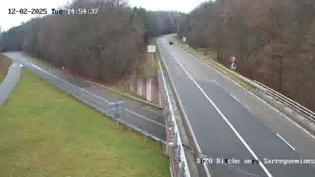 Webcam sur la D620, sur le contournement de Bitche. Vue orientée vers Sarreguemines