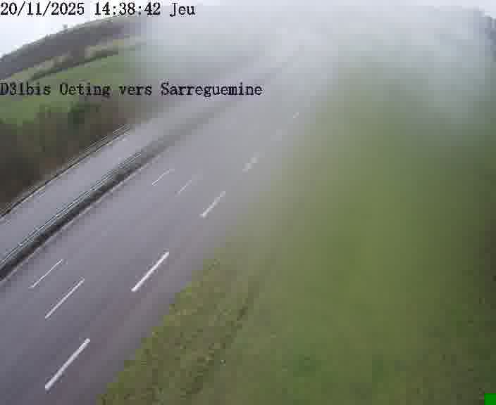Webcam installée le long de D31bis (France) à Oeting, pointée vers Sarreguemines, utile pour suivre précisément les conditions de trafic.