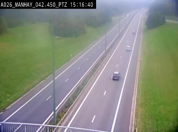 Webcam autoroute A26/E25 à hauteur de Manhay, à la jonction avec la N651 en direction de Liège - BK 42.4