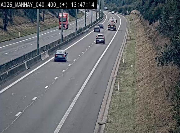 Webcam autoroute A26/E25 à hauteur de Manhay, avant la jonction avec la N651 en direction de Luxembourg - BK 40.4