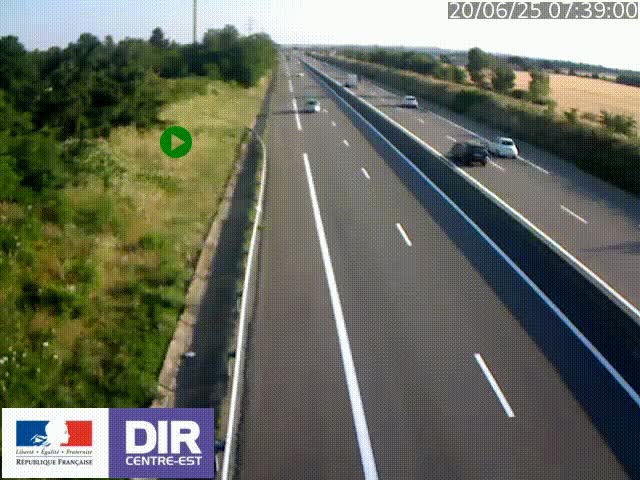 Webcam sur le contournement de Valence, sur la Nationale 7, à la jonction avec la N532, caméra orientée vers Grenoble
