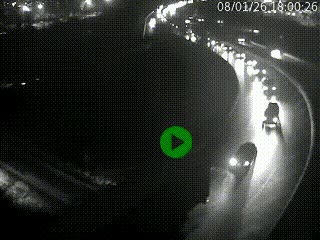 Caméra autoroute à la jonction entre l'A7 et la D301 (Boulevard urbain Sud de Lyon) à Feyzin, au sud de Lyon. Vue orientée vers Mions