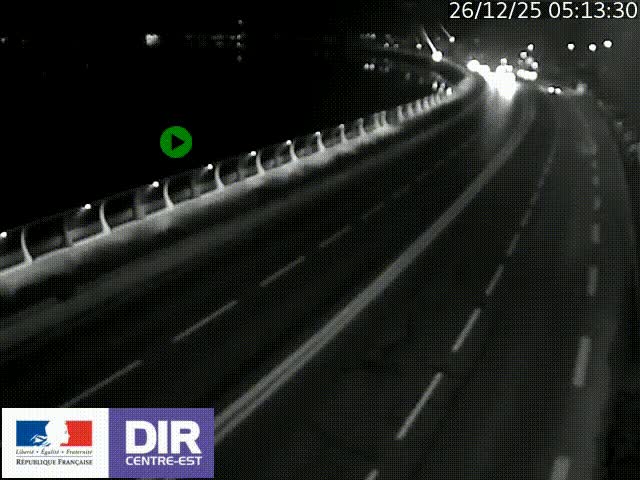 Webcam sur le quai Parjot à Vienne, aux Portes de Lyon, sur la Nationale 7, à la jonction avec le boulevard du Rhône-nord (D1407), caméra orientée vers Lyon