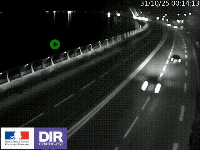 Webcam sur le quai Parjot à Vienne, aux Portes de Lyon, sur la Nationale 7, à la jonction avec le boulevard du Rhône-nord (D1407), caméra orientée vers Lyon