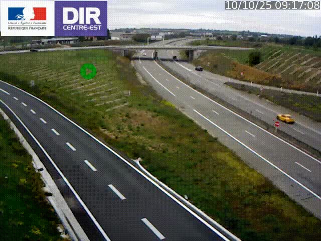 Webcam sur le contournement de Valence, sur la Nationale 7, caméra orientée vers Lyon