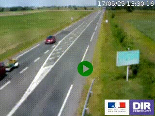 Webcam routière sur la RN7 à hauteur de Toulon-sur-Allier, entre Moulins et Vichy