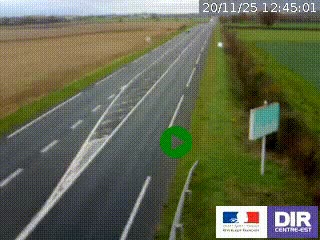 Webcam routière sur la RN7 à hauteur de Toulon-sur-Allier, entre Moulins et Vichy