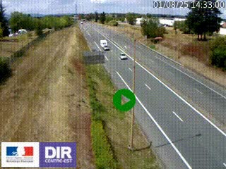 Webcam à Mably, à proximité de Roanne en direction de Moulins sur la N7